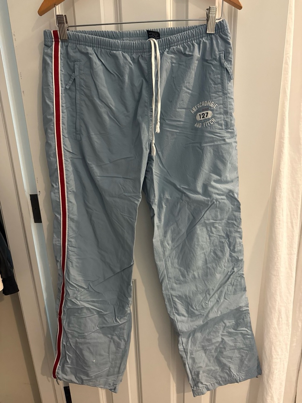 Abercrombie & Fitch Pale Blue Nylon Drawstring Shorts